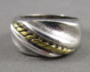 925 Sterling Silver Ring Size 6.5 with Gold Accent (Vintage) H081-12