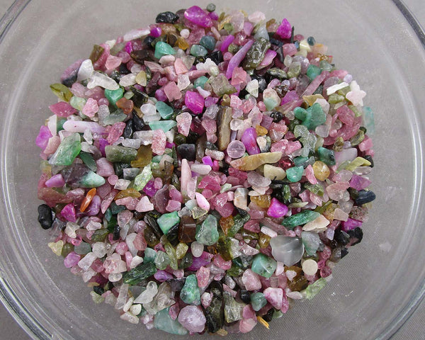 Rainbow Tourmaline Stone Chips 100g - Undrilled (G085)