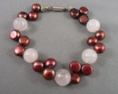 Pearl & Quartz Gemstone Bracelet (Vintage) H081-13