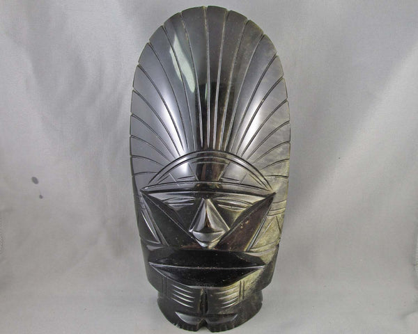 Large Obsidian Aztec Statue (Vintage) 1pc