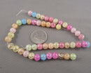 Multi Color Crackle Quartz Beads Round 8mm 15" Strand Z015