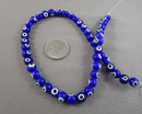 Greek Evil Eye Beads Round (Blue) 8mm Z017