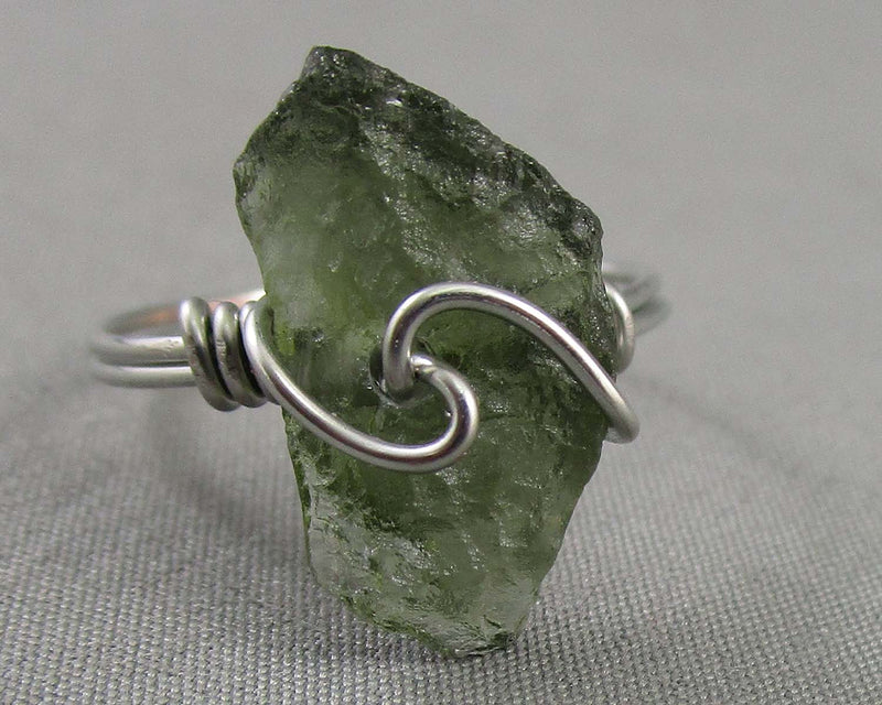 Moldavite Crystal Ring (Sterling Silver or 14KGF) 1pc B103-2