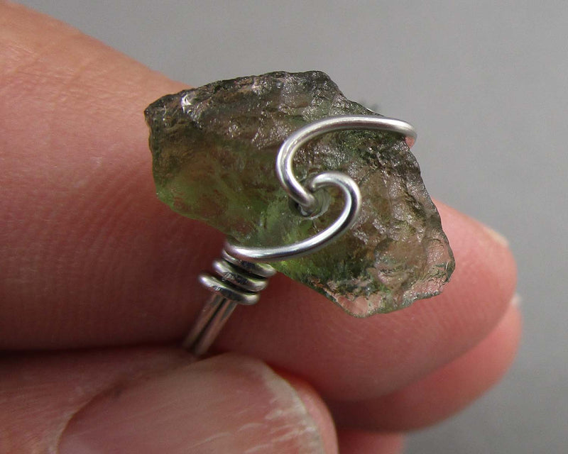 Moldavite Crystal Ring (Sterling Silver or 14KGF) 1pc B103-2