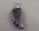 Amethyst Gemstone Wing Pendant (Vintage) H081-28