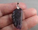 Amethyst Gemstone Wing Pendant (Vintage) H081-28