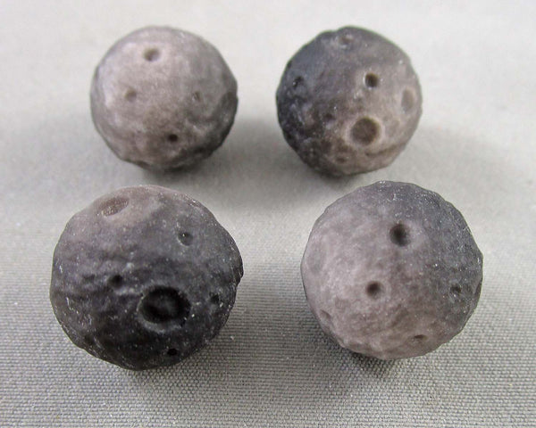 Silver Sheen Obsidian Moon Bead (Drilled) 1pc C267