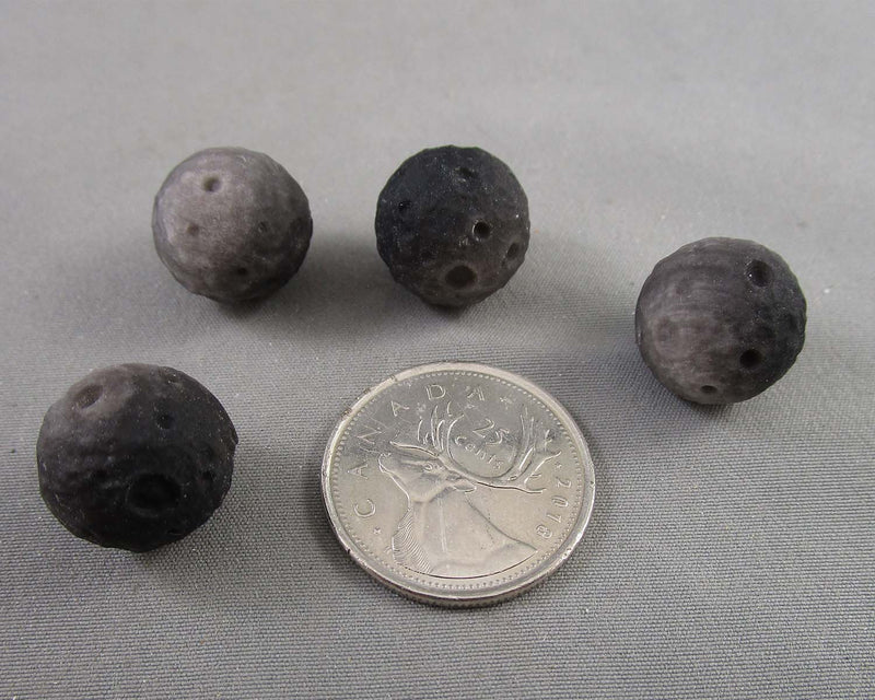 Silver Sheen Obsidian Moon Bead (Drilled) 1pc C267