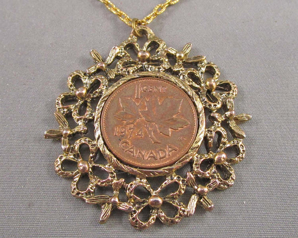 Vintage 1974 Penny Necklace H057-25