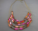 Shell Gemstone Necklace Vintage H082-10