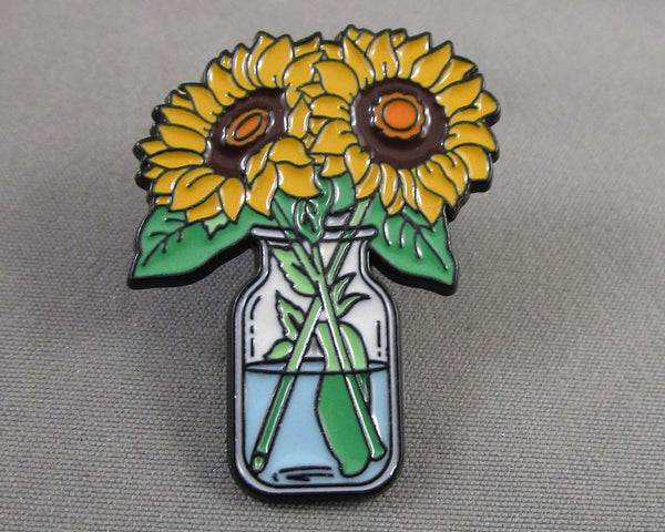 Sunflowers in Vase Enamel Pin 1pc