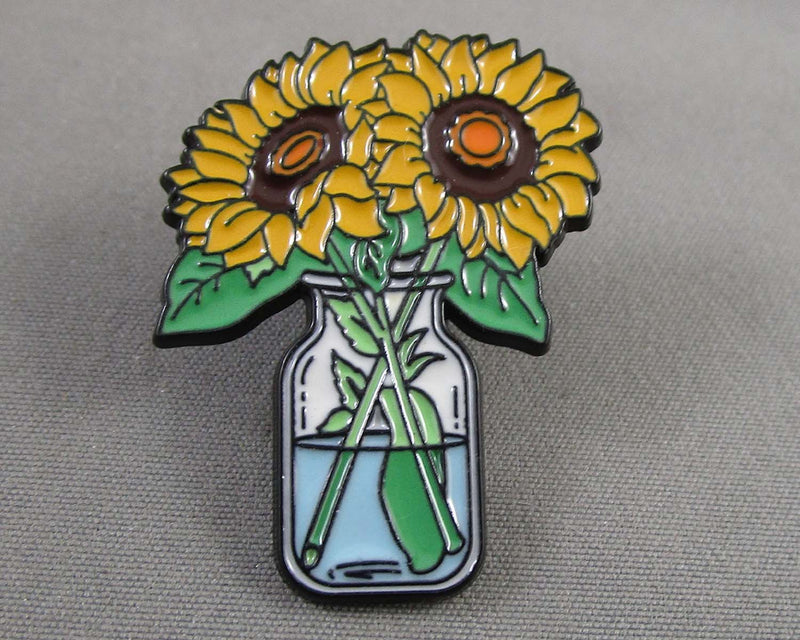 Sunflowers in Vase Enamel Pin 1pc