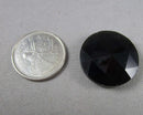 Black Obsidian Drilled Faceted Cabochon 25mm 1pc C752