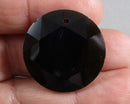 Black Obsidian Drilled Faceted Cabochon 25mm 1pc C752