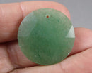 Green Aventurine Drilled Faceted Cabochon 25mm 1pc C751