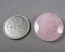 Rose Quartz Drilled Faceted Cabochon 25mm 1pc C749