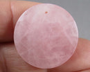 Rose Quartz Drilled Faceted Cabochon 25mm 1pc C749