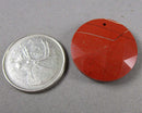 Red Jasper Drilled Faceted Cabochon 25mm 1pc C750