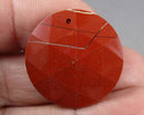 Red Jasper Drilled Faceted Cabochon 25mm 1pc C750