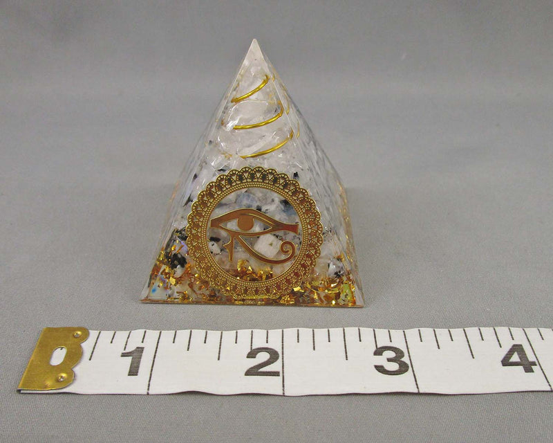 Rainbow Moonstone Orgonite Pyramid 1pc H059