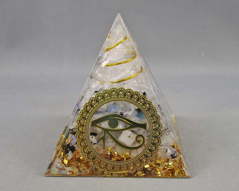 Rainbow Moonstone Orgonite Pyramid 1pc H059