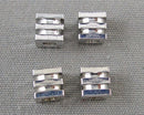 Silver Tone Brass Cube Spacer Beads 4mm 10pc C189