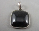 Silver Sheen Obsidian Pendant 925 Sterling Silver Vintage H084-1