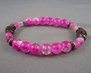 Pink Crackle Quartz Gemstone Bracelet (Vintage) H084-3