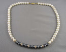 Hematite & Faux Pearl Necklace (Vintage) H084-5