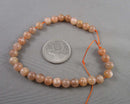 Peach Moonstone Beads Round Various Sizes