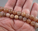 Peach Moonstone Beads Round Various Sizes