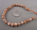 Peach Moonstone Beads Round Various Sizes