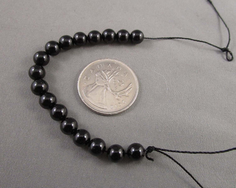 Black Tourmaline Bead Strand Round Various Sizes