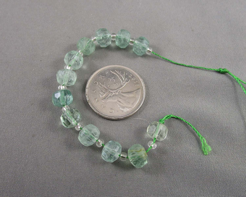 Premium Rainbow Fluorite Faceted Rondell Beads (C422)