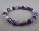 Faceted Amethyst Gemstone Bracelet (Vintage) H085-4