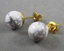 Howlite Gemstone Earrings (Vintage) H085-6