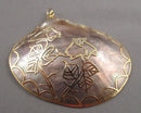 Abalone Shell Gilded Rose Gemstone Pendant H085-12