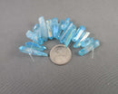 Aqua Aura Quartz Points - Drilled (C379)