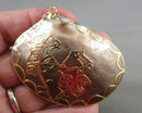 Abalone Shell Gilded Rose Gemstone Pendant H085-12