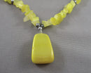 Cat's Eye Pendant Necklace (Vintage) H085-16