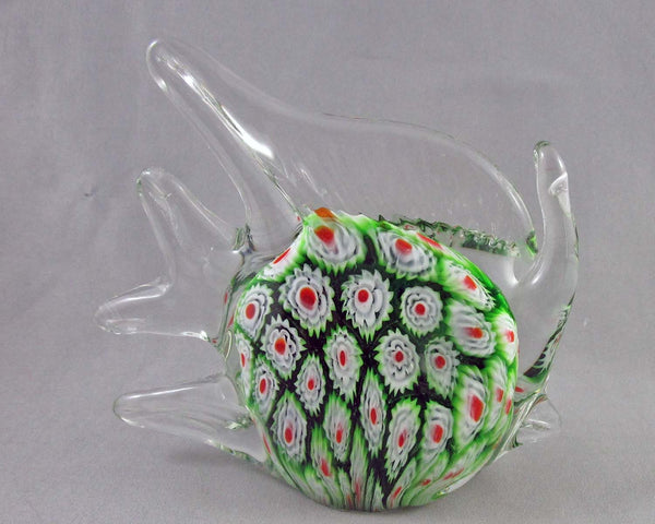 Hand Blown Glass Fish Paperweight (Vintage) 1pc