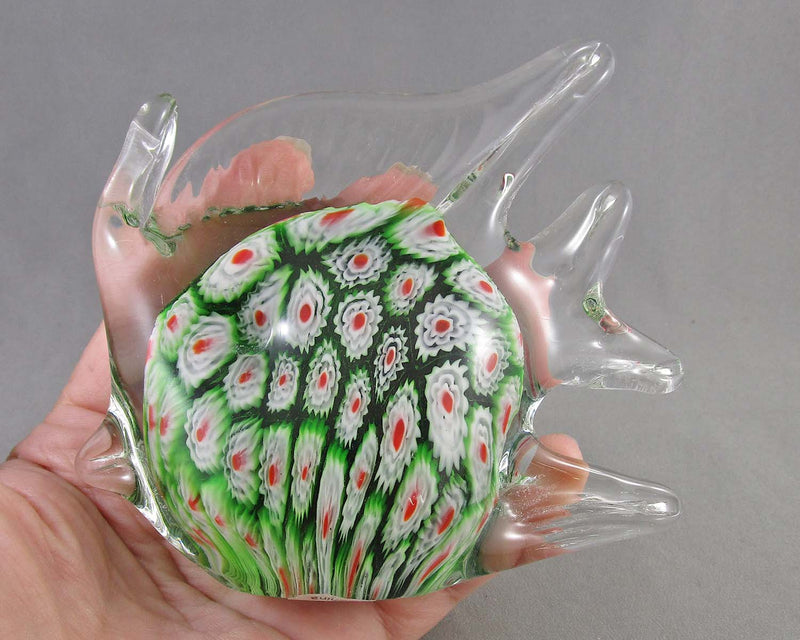 Hand Blown Glass Fish Paperweight (Vintage) 1pc