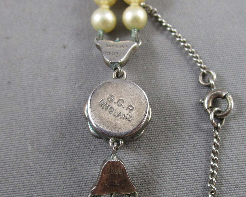 Faux Pearl Necklace SCP England (Vintage) H065-11