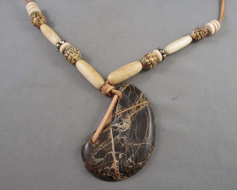 Septarian Dragonstone Necklace Vintage H065-12