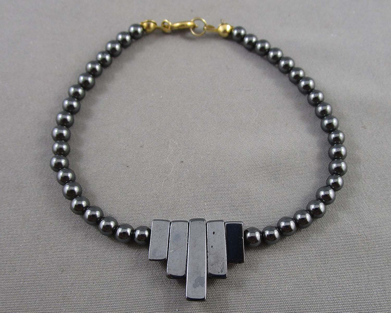 Hematite Gemstone Bracelet (Vintage) H065-13
