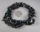 Black Onyx Beads Chip Strand 32" G049-2