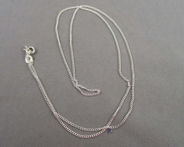 1mm Curb Chain Sterling Silver 925 (Vintage) H065-19