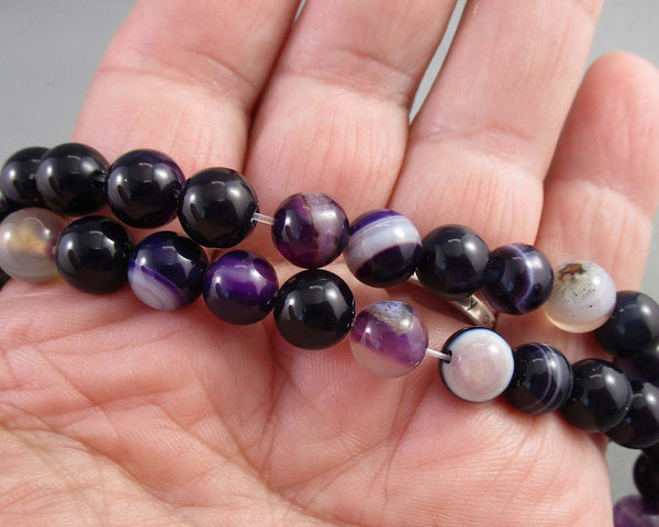 Purple Agate Beads Round (Various Sizes)