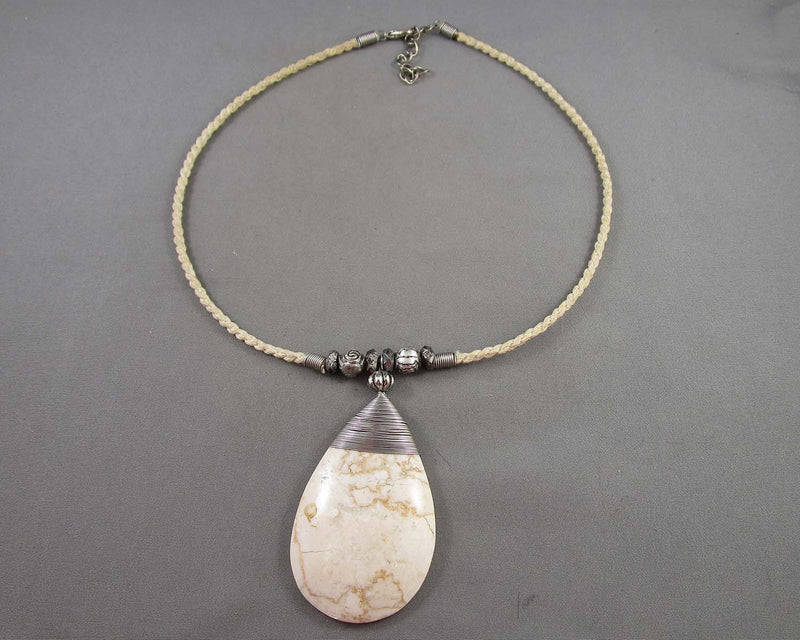 Agate Gemstone Necklace Vintage H065-23