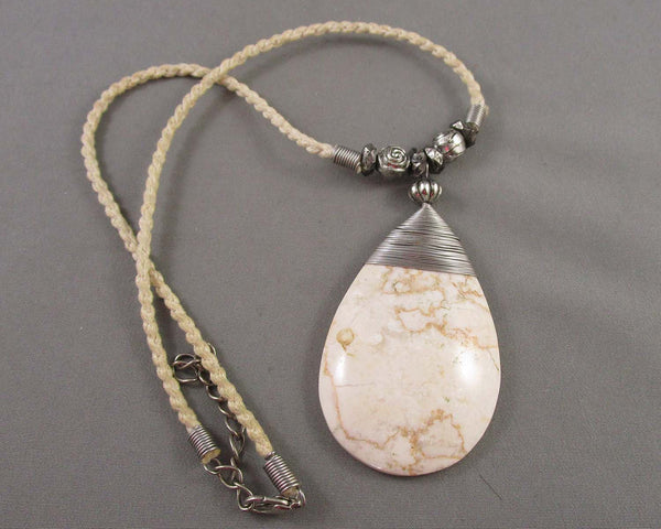 Agate Gemstone Necklace Vintage H065-23